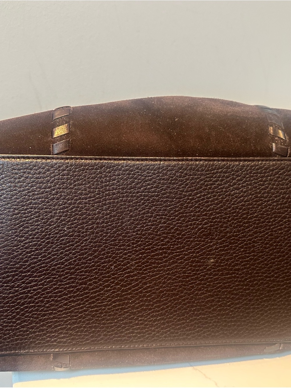 Brighton Brown Suede Women’s Shoulder Bag with Stud Details - Picture 5 of 12